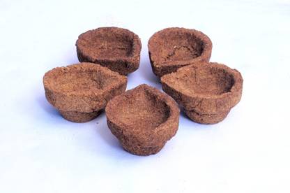 Velvi Panchagavya Vilakku / Panchagavya Deepam / Panchagavya Diya made from Pure Cow Dung (Pack of 12) Table Diya