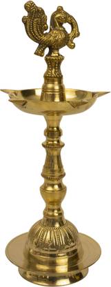 Spillbox Traditional Handcrafted Brass Diya Oil Lamp for Home Temple -KV Annam medium Brass Table Diya