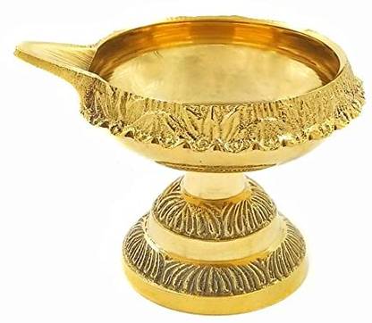 LeoTraders Kubera Vilakku for Poojaroom | Lakshmi Kubera Deepam | Lakshmi Kubera Lamp Brass Table Diya