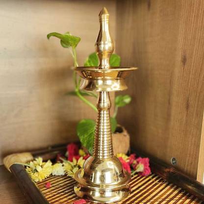 pujacraft PujaCraft Brass Big Kerala Vilakku Brass Table Diya