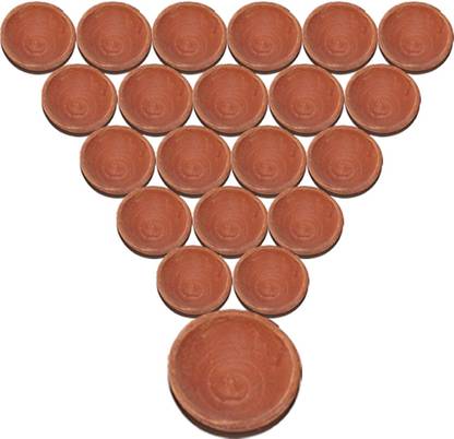 BS NATURAL Pottery (Pack of 21) Table Diya Set