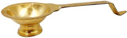 Shubhkart Nitya Puja Jyot Kapooram Dhoop Aarti - 70 Gm Brass Table Diya