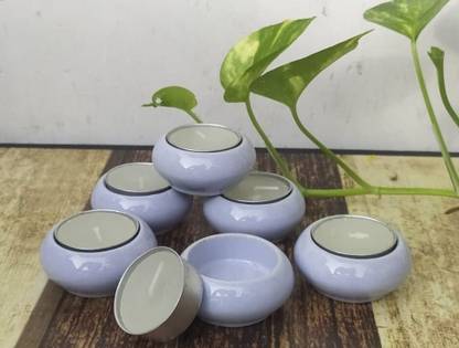 AAV WORLD PLAIN CERAMIC DIYA (6 DIYAS SET) Ceramic (Pack of 6) Table Diya Set