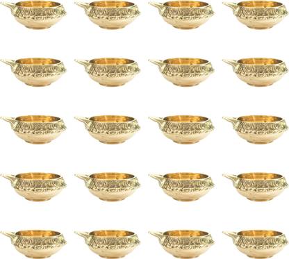 DOKCHAN Brass (Pack of 20) Table Diya Set