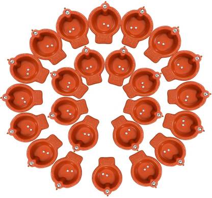MY FAV Premium Electric Water Diya Plastic (Pack of 24) Table Diya Set