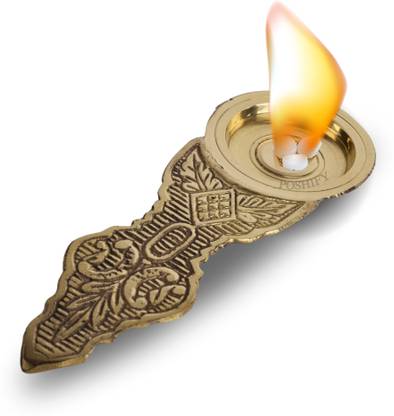 POSHIFY kapoor Aarti - Sacred Brass Kapoor Aarti Thali for Divine Worship Brass Table Diya Set