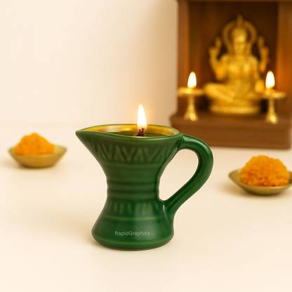 GiftzLane Ceramic (Pack of 2) Table Diya