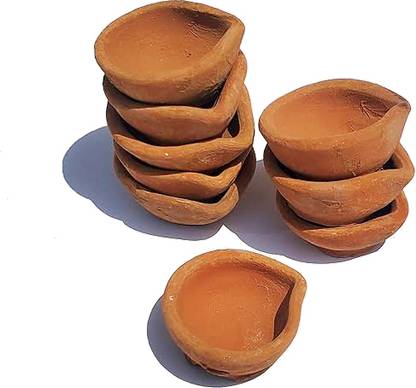 UniBoss Soil Diyas Earthenware (Pack of 20) Table Diya