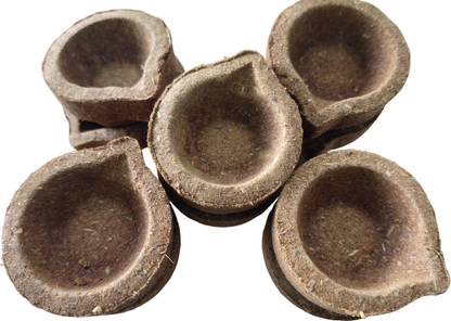 Lakshmi SRI PANJA KAVYA VILAKU Cow Dung Table Diya Set