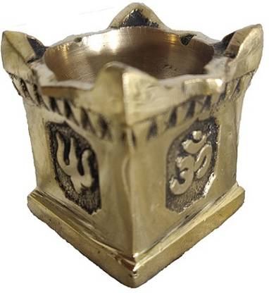 MAYUR SALES Brass Tulsi Plant Pot Shape Diya For Lightening In Tulsi Pot Brass Table Diya