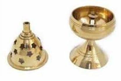 Shiv Brass Apple Kuber Deep Brass Kubera Nanda/Puja Diya Lamp/Pooja Size-2 Set of -3 Brass (Pack of 2) Table Diya Set