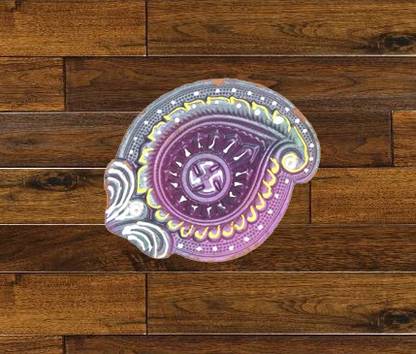 BS NATURAL Handmade Clay Diya for Diwali Gift/Decorations pack of 6 Earthenware (Pack of 6) Table Diya