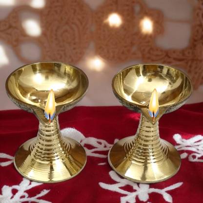 Divine Bazaar Brass (Pack of 2) Table Diya Set