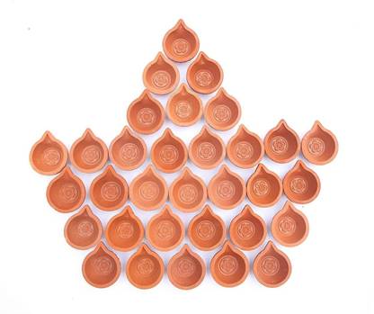 SOMUDEE Terracotta (Pack of 100) Table Diya