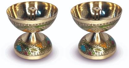 DOKCHAN Brass (Pack of 2) Table Diya