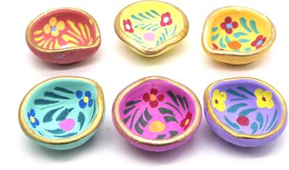 BS NATURAL Earthenware (Pack of 6) Table Diya
