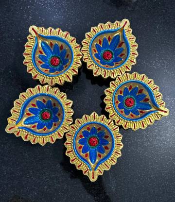 JustWe JW2020 Earthenware (Pack of 5) Table Diya Set