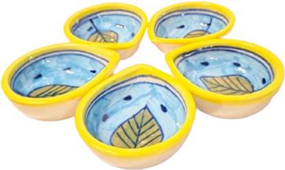 PRIME HOMES Ceramic Diya Holder Diwali Gift Designer Decorative Diyas for Gifts Ceramic (Pack of 5) Table Diya Set