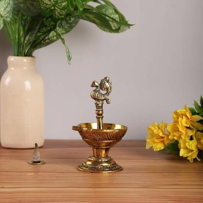 HIMANSHU Beautifully crafted brass oil lamp featuring Brass Table Diya
