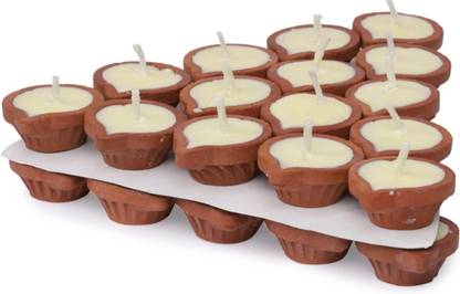 Online Loot Store A-284 Cow Dung, Terracotta (Pack of 30) Table Diya Set