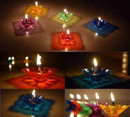 BS NATURAL Plastic (Pack of 12) Table Diya Set