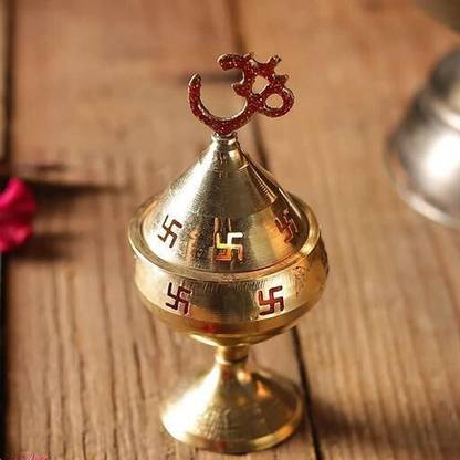 SBBCO Divine Magnet Om Swastik Diya, Diya for Pooja, Diya for decoration, Diya 42 Brass Table Diya