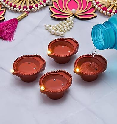 hexa hub Plastic (Pack of 6) Table Diya Set