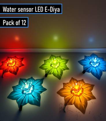 Imperial Reflection 3D Diya For Diwali,Festival Decoration Plastic (Pack of 12) Table Diya