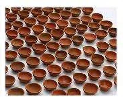 QWGPT claY DIYA [ MITTI KE DEEPAK ] FOR DEEWALI Ceramic (Pack of 21) Table Diya