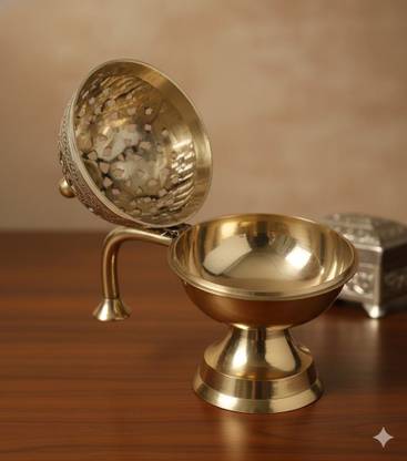 Samy Collectables Loban Burner Dhooni Dhoop Dhuni Brass Table Diya