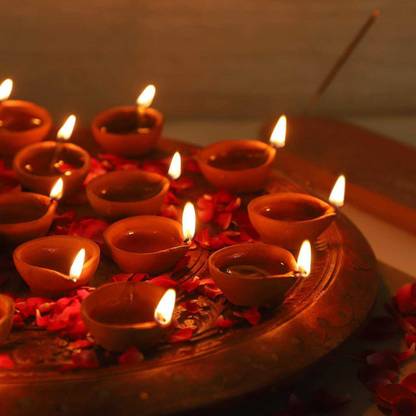 Gangadhar EARTHEN LAMP/ CLAY LAMP/MITTI KA DIYA Earthenware (Pack of 100) Table Diya
