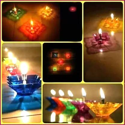 SOMUDEE Plastic (Pack of 12) Table Diya Set