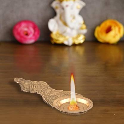SHRI ANAND Pure Brass Crafted Kapoor Aarti | Kapoor burner for aarti and pooja Brass Table Diya