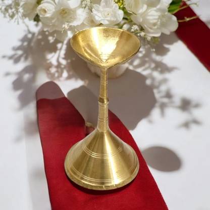 Divine Bazaar brass diya stand for pooja Brass Table Diya