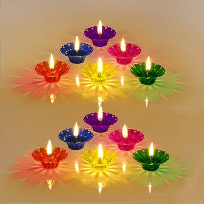 Onlinch Plastic (Pack of 12) Table Diya Set