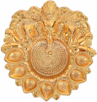 Flipkart SmartBuy Ganesha Diya Kuber Deepak - Diya for Diwali - Deepak Puja Thali Pooja Article Home Decoration Brass Table Diya