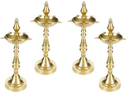 SH RETAIL Brass (Pack of 4) Table Diya Set