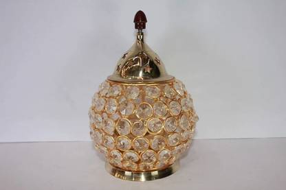 ZUNISHOP Diamond Crystal Deepak/Magical Lantern Brass Diya Brass Table Diya