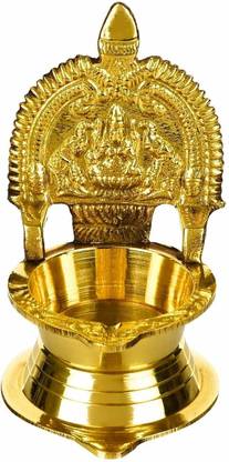 saiostore Diwali Special Lakshmi Pooja Pure brass Kamatchi diya pack of 1 Brass Table Diya