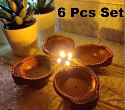 divya jyoti Plastic (Pack of 6) Table Diya Set