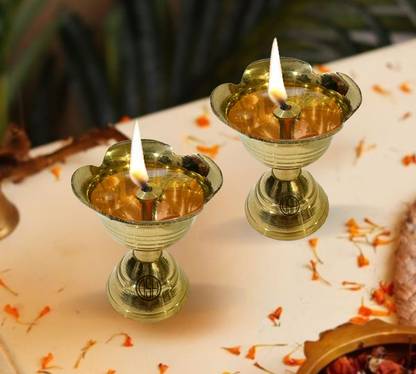 Dsh Brass Diya For Home Décor Oil Lamp Pooja Articles Diwali Decoration Item. Brass Table Diya