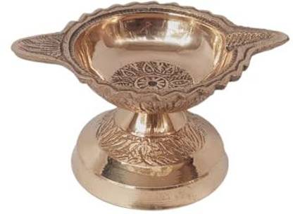 ShreeHive Big Size Diya for Pooja Authentic Balakati, Odisha Spiritual Home Worship Brass Table Diya
