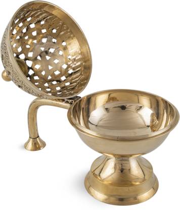 Samy Collectables Loban Burner Dhooni Dhoop Dhuni Brass Table Diya