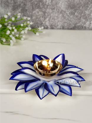 Flipkart SmartBuy Lotus Kamal Diya for Puja Diwali Decoration Items Brass Table Diya