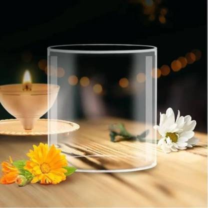 IAE Borosilicate Diya Glass Cover Only Glass Cover for Diya|Akhand Jyoti Glass Cover Glass Table Diya
