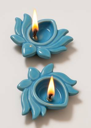 Nehuu creation Marble (Pack of 2) Table Diya