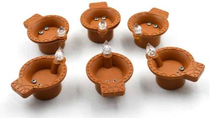 JBJ Collection Water Sensor Led Diya -Pack of 12|Works with Water | JBJ Collection Plastic (Pack of 12) Table Diya Set