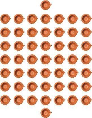 BS NATURAL Terracotta (Pack of 51) Table Diya Set