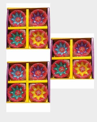 NIBS Pottery (Pack of 12) Table Diya Set