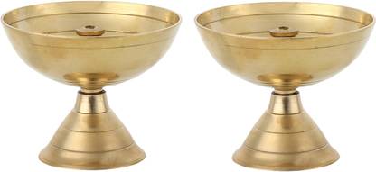 DOKCHAN Brass (Pack of 2) Table Diya Set